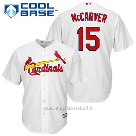 Maglia Baseball Uomo St. Louis Cardinals Tim Mccarver 15 Bianco 1ªCool Base